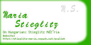 maria stieglitz business card